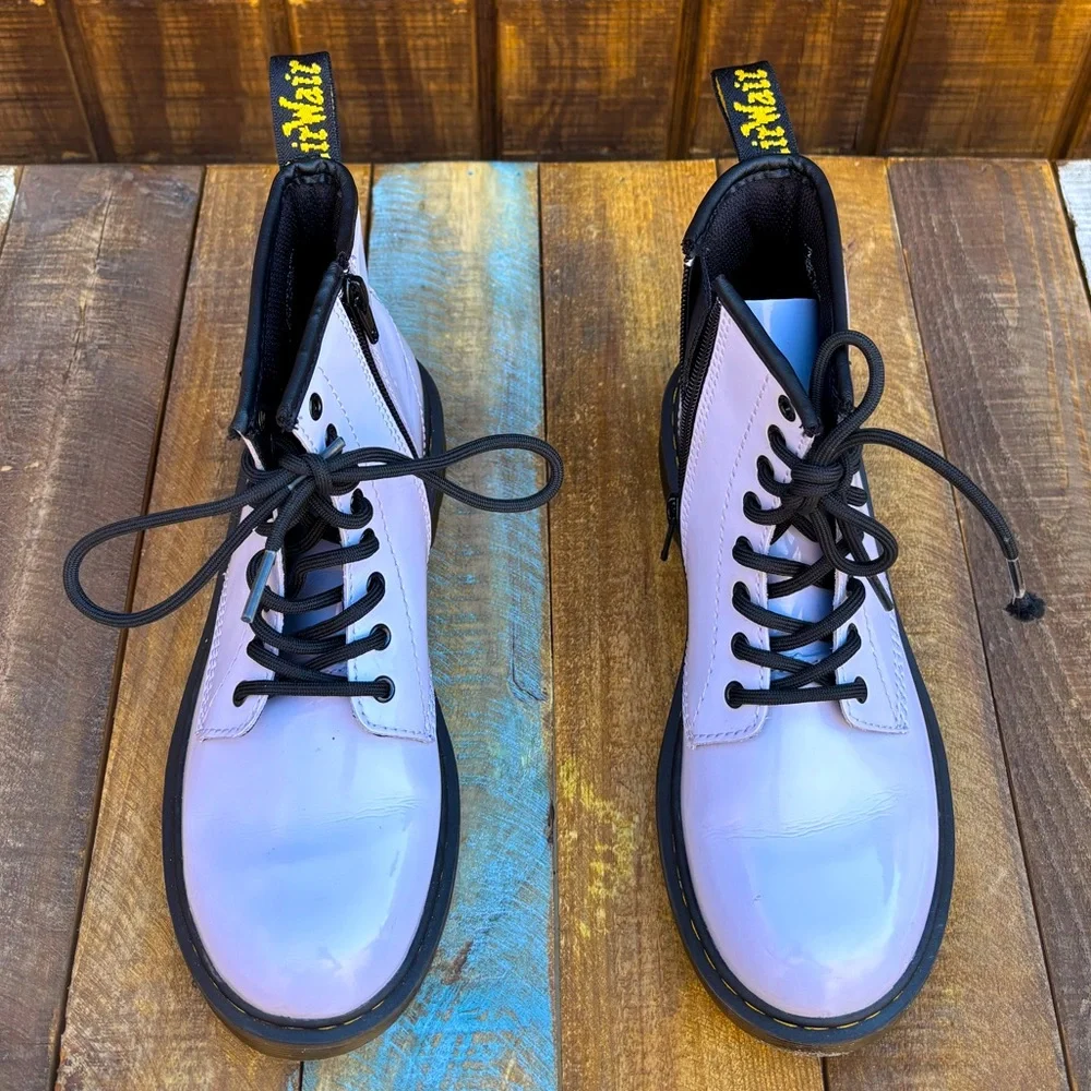 Dr. Martens Delaney Light Lavender Patent Boots